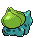 Bouncing bulbasaur with it's back to the user.